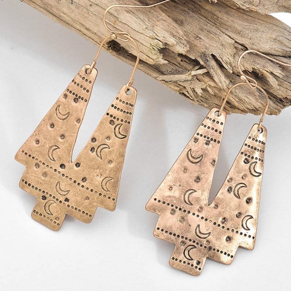 Shyla Shadow Moon Golden Earrings